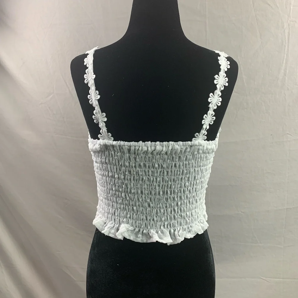 White Guipure Lace Cami Top - Picture 9 of 10
